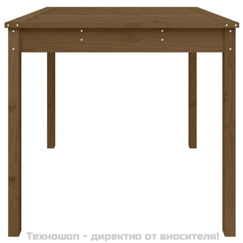 Градинска маса меденокафява 82,5x82,5x76 см борово дърво масив