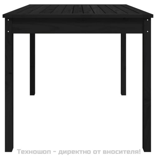 Градинска маса черна 82,5x82,5x76 см масивна борова дървесина