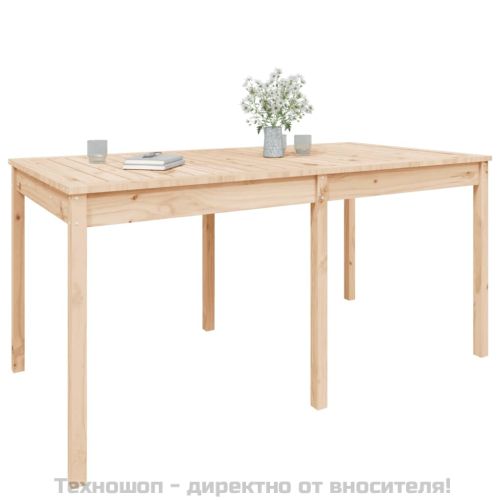 Градинска маса, 159,5x82,5x76 см, борово дърво масив