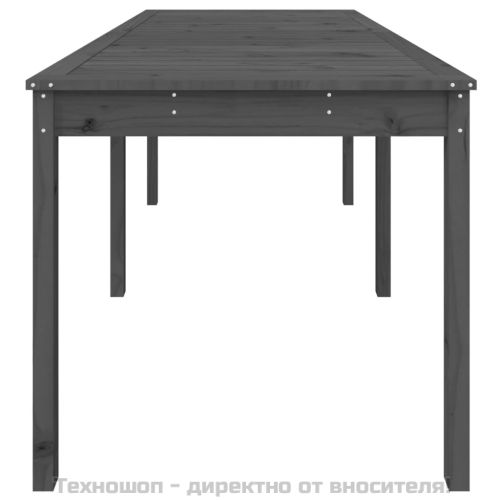 Градинска маса, сива, 159,5x82,5x76 см, борово дърво масив