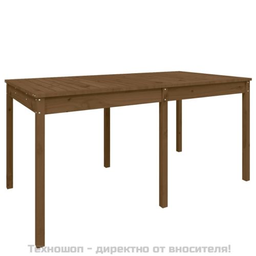 Градинска маса меденокафява 159,5x82,5x76 см борово дърво масив