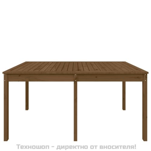 Градинска маса меденокафява 159,5x82,5x76 см борово дърво масив