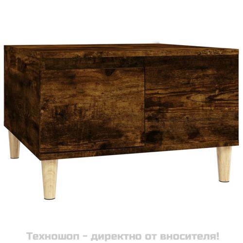 Кафе маса, опушен дъб, 55x55x36,5 см, инженерно дърво