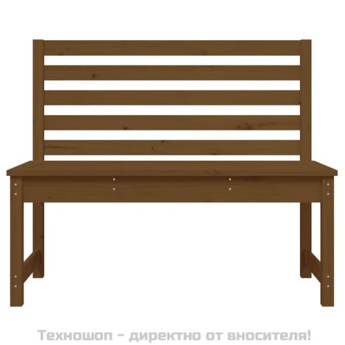 Градинска пейка, меденокафява, 109 см, борово дърво масив