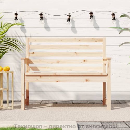 Градинска пейка, 109x48x91,5 см, борово дърво масив