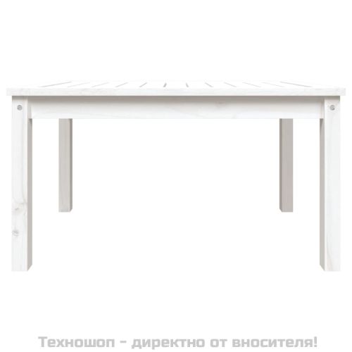 Градинска маса, бяла, 82,5x50,5x45 см, борово дърво масив