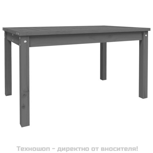 Градинска маса, сива, 82,5x50,5x45 см, борово дърво масив
