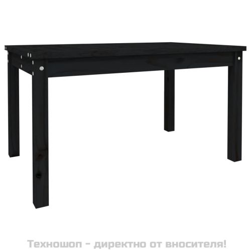 Градинска маса черна 82,5x50,5x45 см масивна борова дървесина