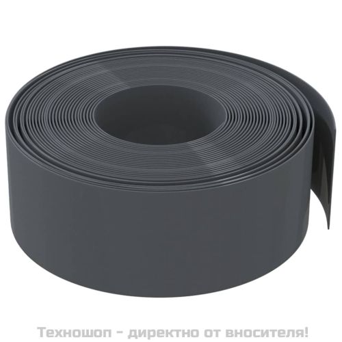 Градински кант, сив, 10 м, 20 см, полиетилен