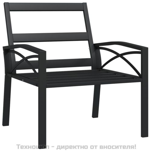 Градински столове със сиви възглавници 2 бр 68x76x79 см стомана