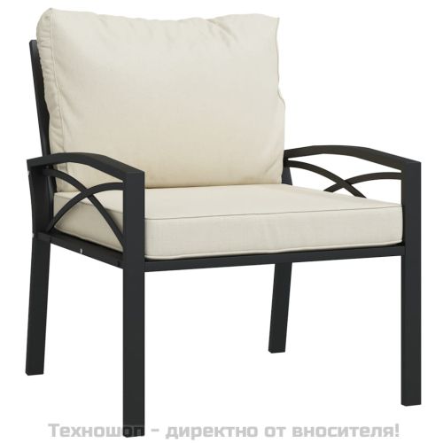 Градински стол с пясъчни възглавници 68x76x79 см стомана