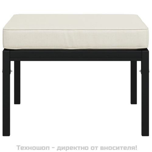 Градински табуретки с възглавници, 2 бр, 60x60x35 см, стомана