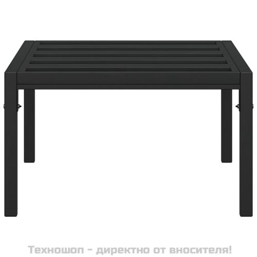 Градинска маса за кафе, черна, 60x60x35 cм, стомана