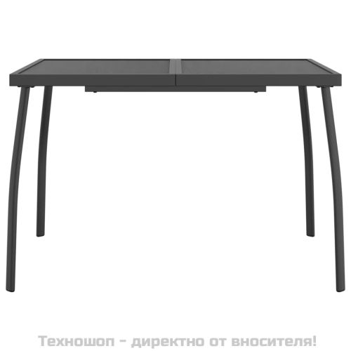 Градинска маса антрацит 110x80x72 cм стомана мрежа