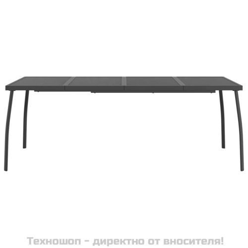 Градинска маса антрацит 200x100x72 cм стомана мрежа