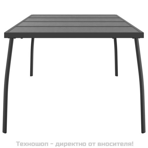 Градинска маса антрацит 200x100x72 cм стомана мрежа