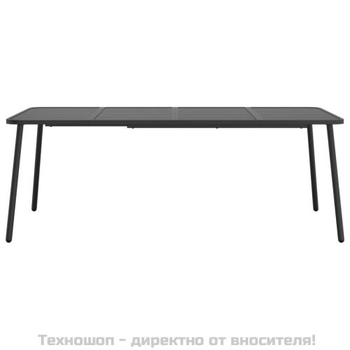 Градинска маса антрацит 200x100x71 cм стомана