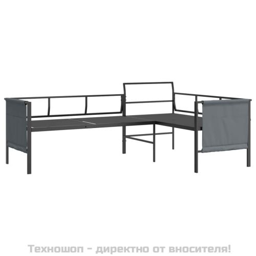 Градински лаундж комплект от 2 части, антрацит, стомана