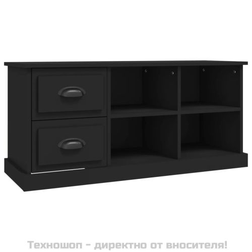 ТВ шкаф, черен, 102x35,5x47,5 см, инженерно дърво