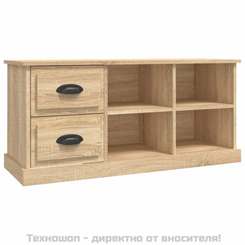 ТВ шкаф, бетонно сиво, 102x35,5x47,5 см, инженерно дърво
