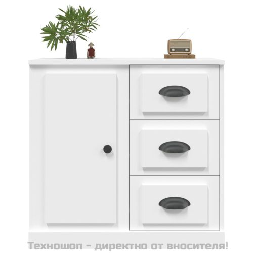 Сайдборд, бял, 70x35,5x67,5 см, инженерно дърво