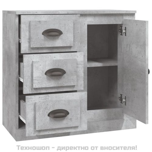 Сайдборд, бетонно сив, 70x35,5x67,5 см, инженерно дърво