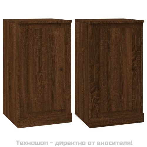 Сайдборд, 2бр, кафяв дъб, 37,5x35,5x67,5 см, инженерно дърво