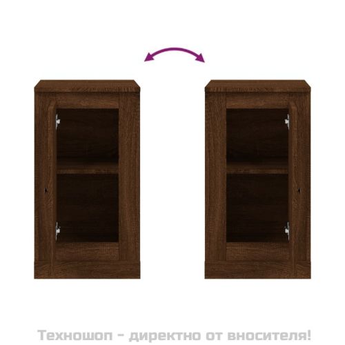 Сайдборд, 2бр, кафяв дъб, 37,5x35,5x67,5 см, инженерно дърво