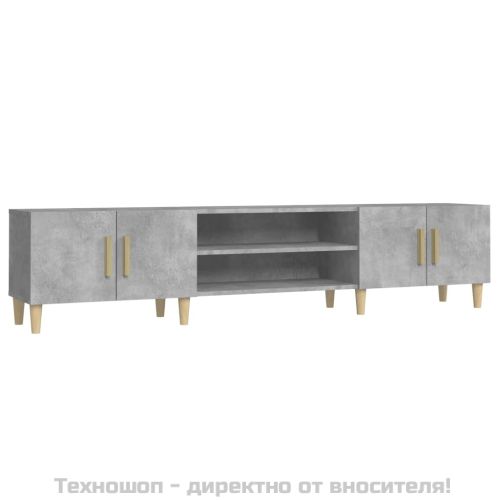 ТВ шкаф, бетонно сиво, 180x31,5x40 см, инженерно дърво