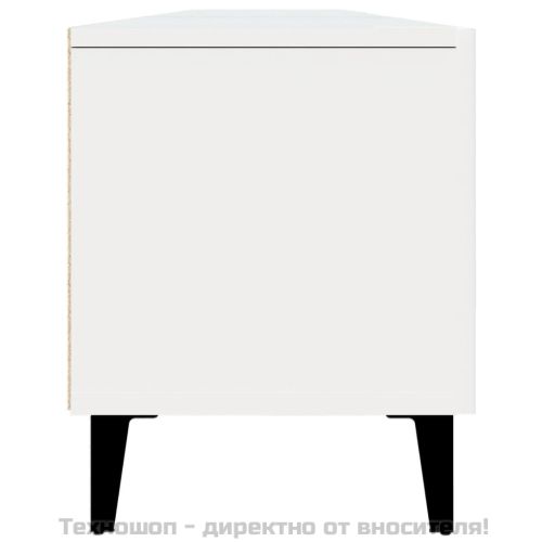 ТВ шкаф, бял, 180x31,5x40 см, инженерно дърво