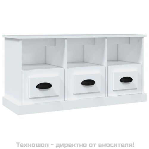 ТB шкаф, бял, 100x35x50 см, инженерно дърво