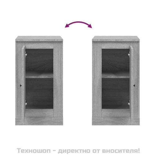 Сайдборд, сив сонома, 37,5x35,5x67,5 см, инженерно дърво