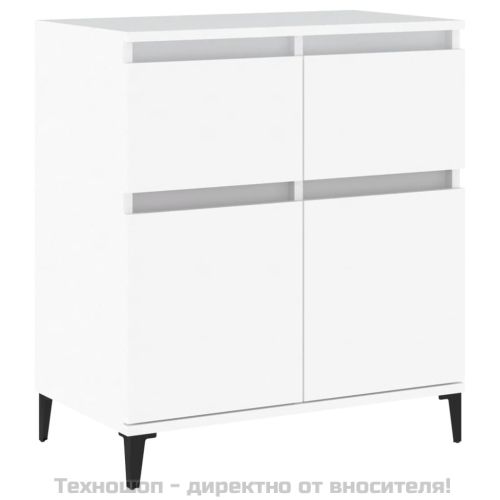 Сайдборд, бял, 60x35x70 см, инженерно дърво