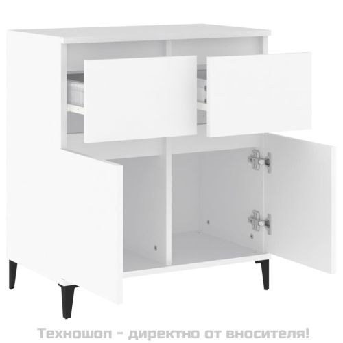 Сайдборд, бял, 60x35x70 см, инженерно дърво