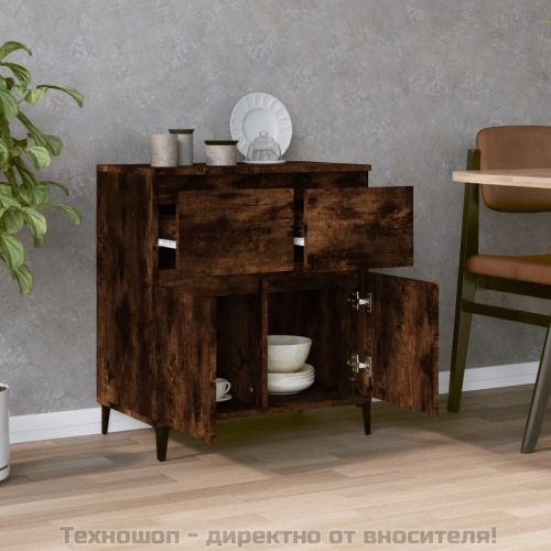 Сайдборд, опушен дъб, 60x35x70 см, инженерно дърво