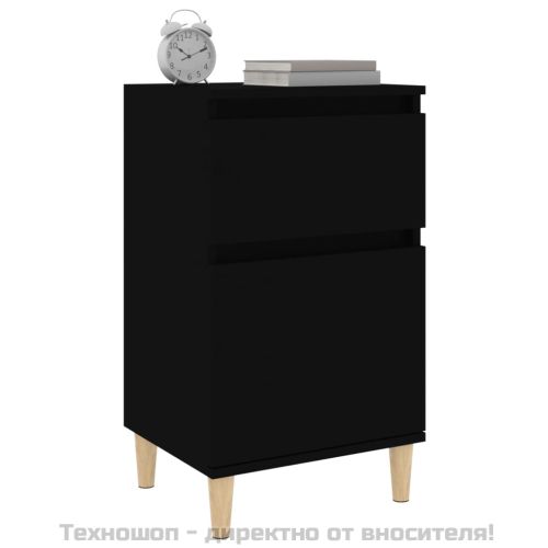 Нощно шкафче, черно, 40x35x70 см