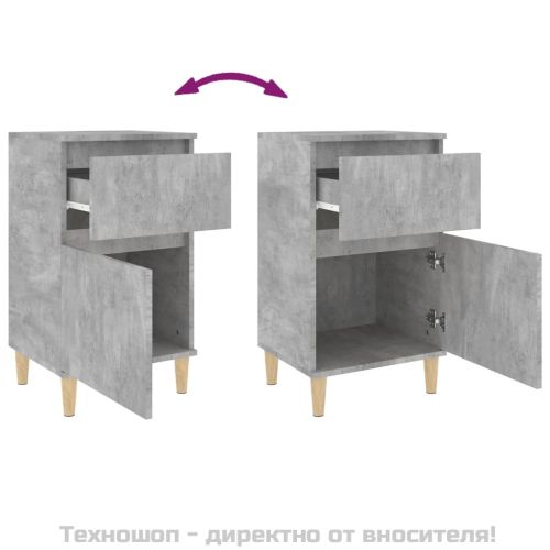 Нощни шкафчета, 2 бр, бетонно сиво, 40x35x70 см
