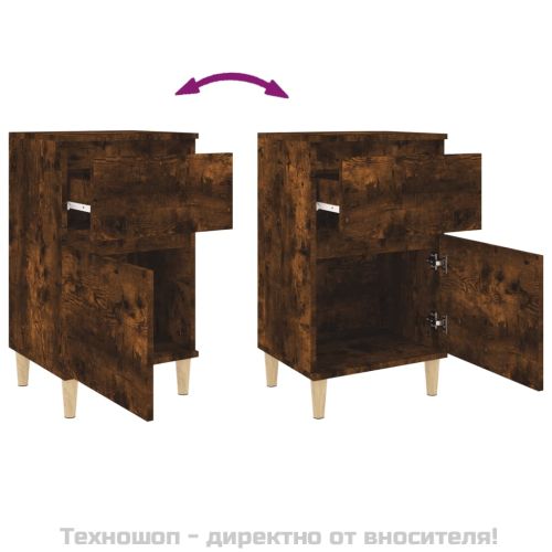 Нощни шкафчета, 2 бр, опушен дъб, 40x35x70 см