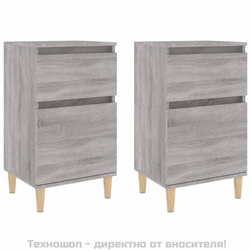 Нощни шкафчета, 2 бр, сив сонома, 40x35x70 см