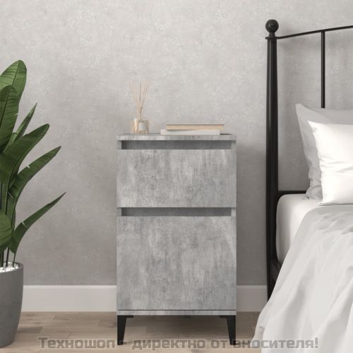 Нощно шкафче, бетонно сиво, 40x35x70 см