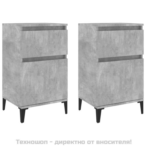 Нощни шкафчета, 2 бр, бетонно сиво, 40x35x70 см