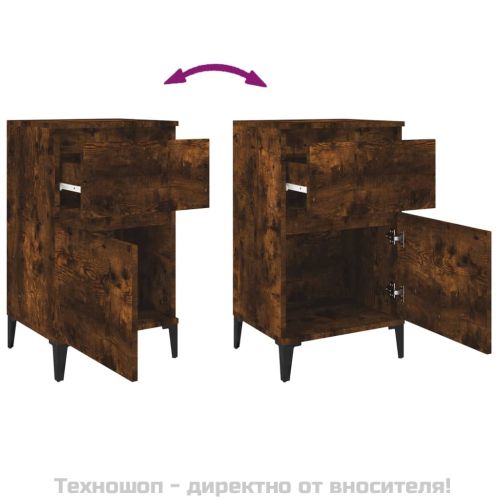 Нощно шкафче, опушен дъб, 40x35x70 см