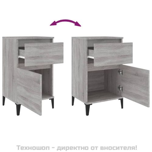 Нощно шкафче, сив сонома, 40x35x70 см