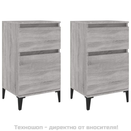 Нощни шкафчета, 2 бр, сив сонома, 40x35x70 см