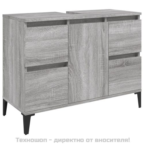 Шкаф за мивка, сив сонома, 80x33x60 см, инженерно дърво