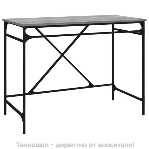 Бюро, сив сонома, 100x50x75 см, инженерно дърво и желязо