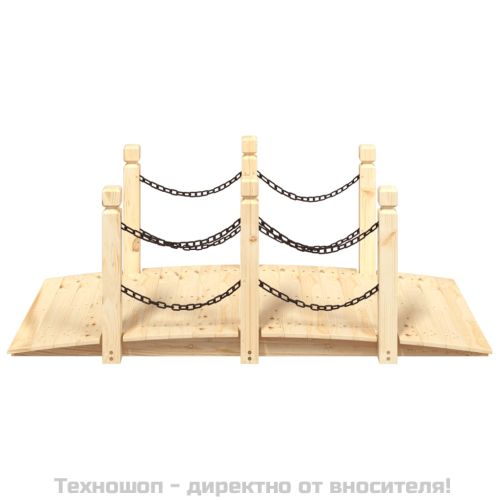 Градински мост с верижни парапети, 150x67x56 см, смърч масив
