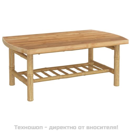 Градинска кафе маса 90x55x37 см бамбук