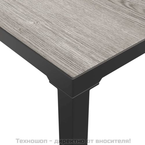 Градински лаундж комплект 6 части черно и сиво полиратан