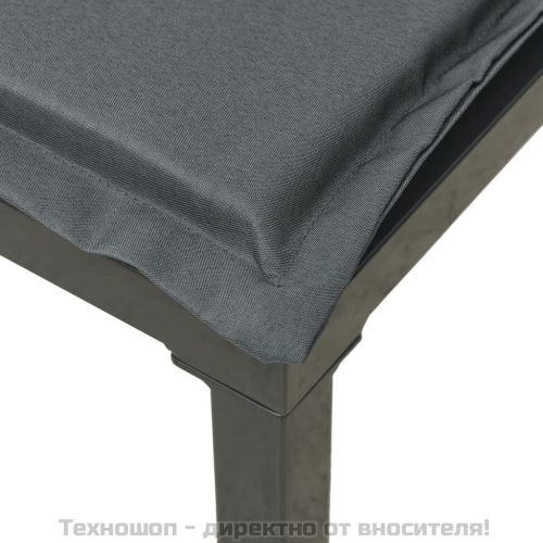 Градински лаундж комплект от 7 части, черно и сиво, полиратан